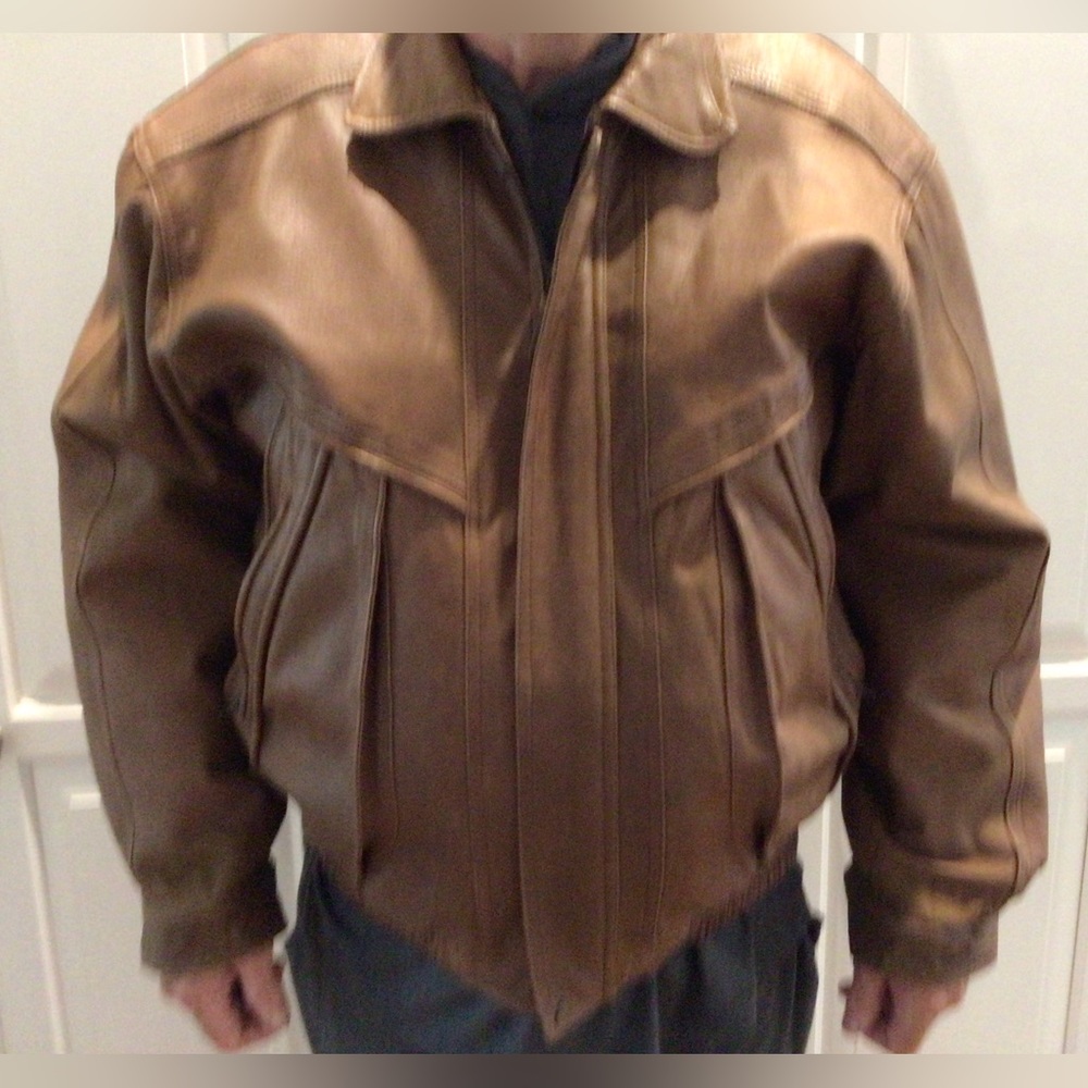 Men’s brown leather jacket - Wilda